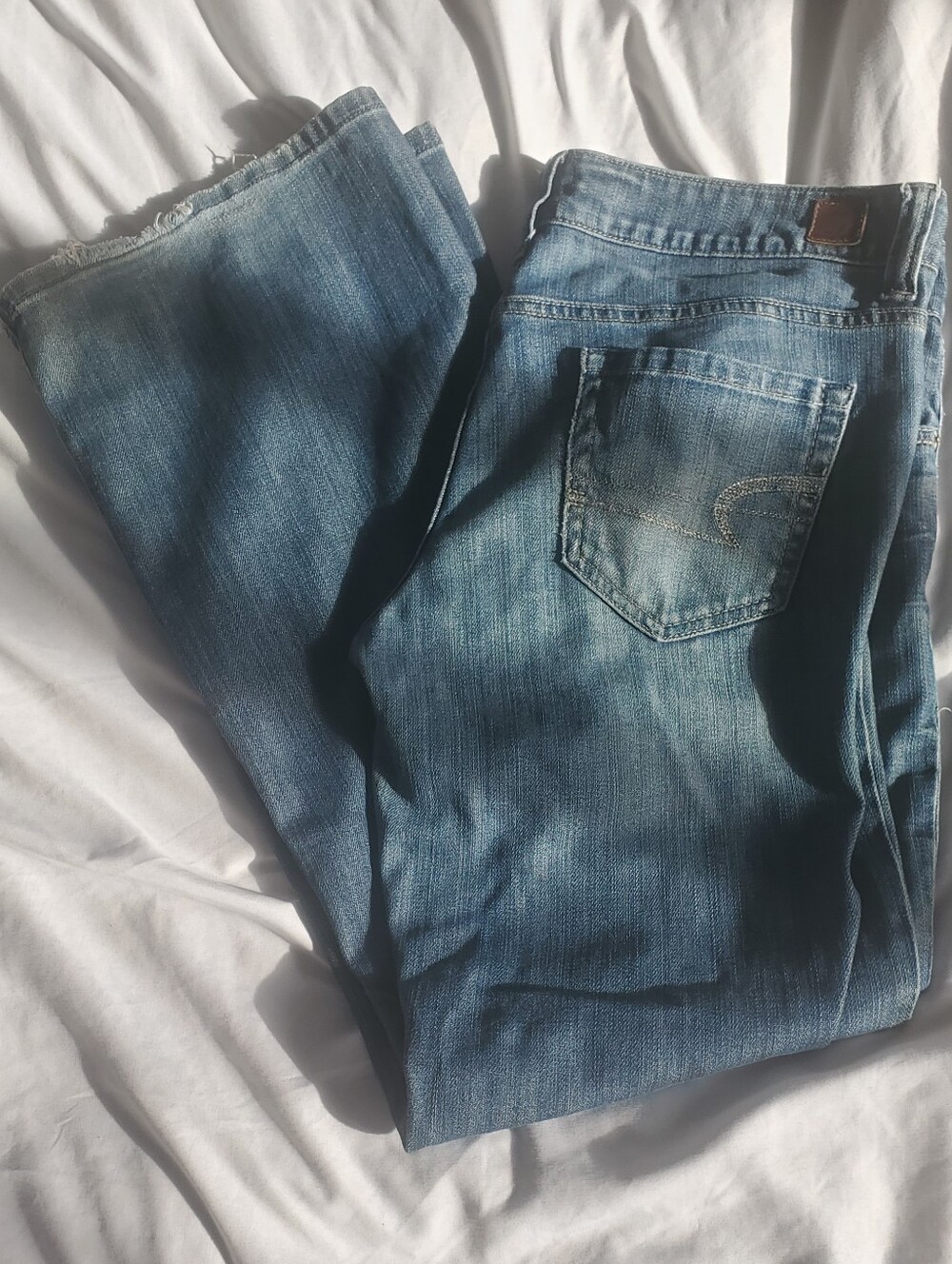 American Eagle Favorite Boyfriend Distressed Flare/Bootcut Jeans, Sz 12 (W34/L32